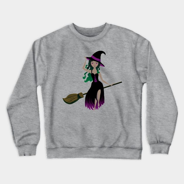 Cute witch Crewneck Sweatshirt by CraftCloud